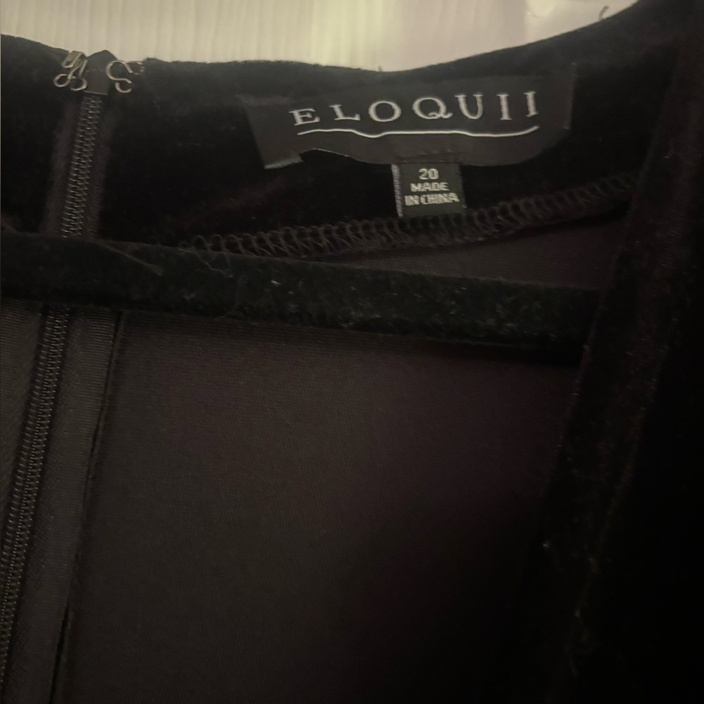ELOQUII Women's Elegant Black Velvet Jumpsuit.